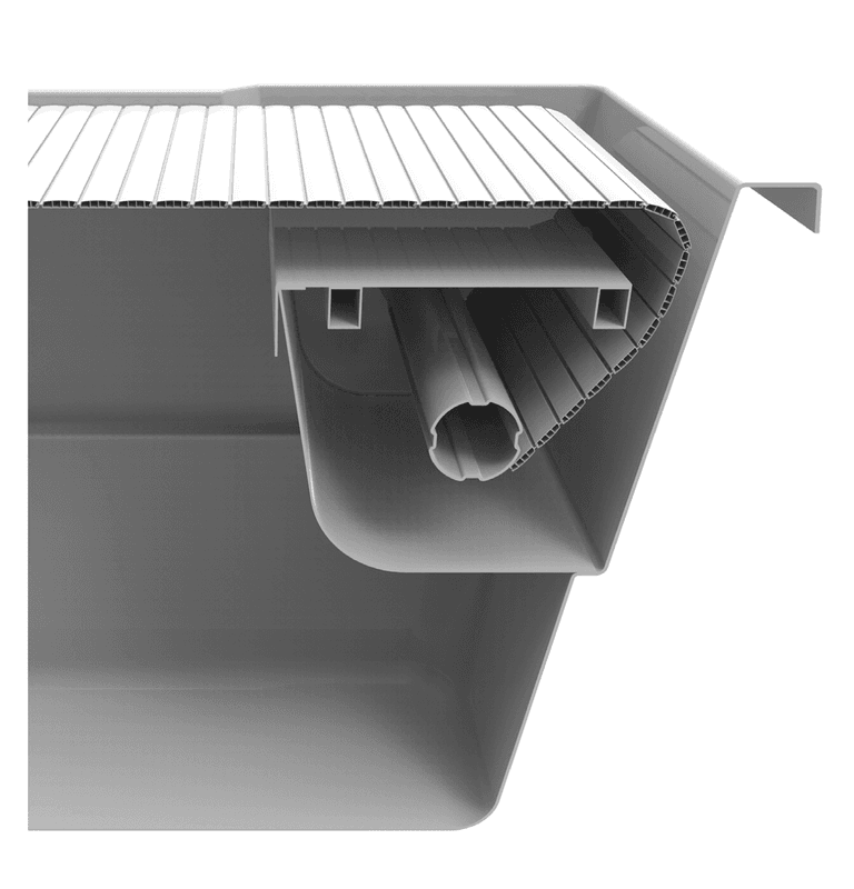 Enzo 9 glassfiberbasseng med benk/beach-sone