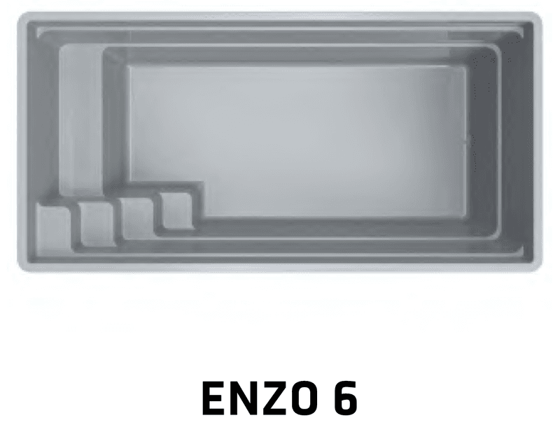 Enzo 6 glassfiber svømmebasseng